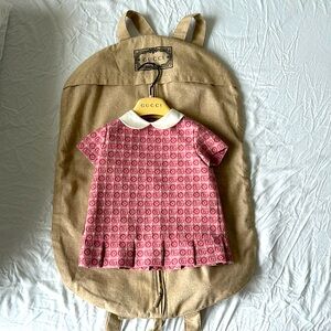 BABY DOUBLE G COTTON JACQUARD DRESS